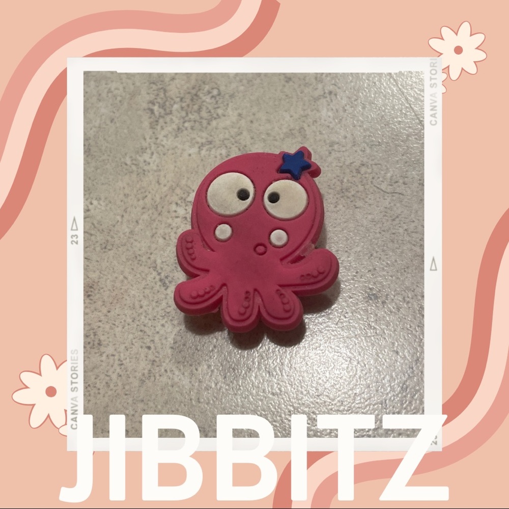 🌸5/$10 Pink Octopus Jibbit / Shoe Charm